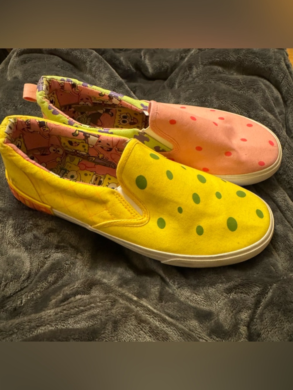 GROUND UP Men’s Slip-On Sneakers SPONGE BOB and PATRICK Size 11 1/2 Casual Fun